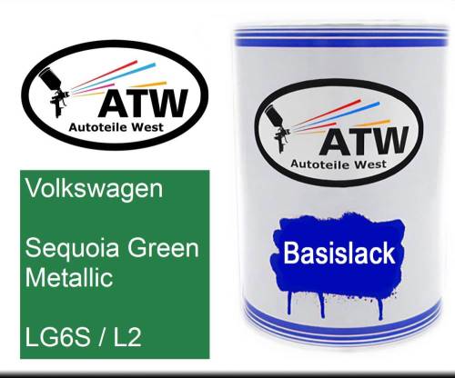 Volkswagen, Sequoia Green Metallic, LG6S / L2: 500ml Lackdose, von ATW Autoteile West.